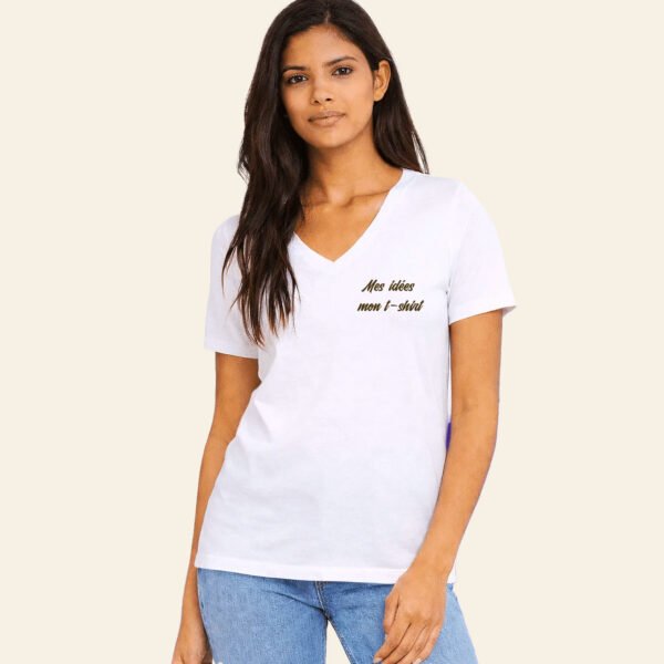 T-shirt-personnalisé-Col-V-–-Femme-