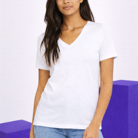 T-shirt personnalisé Col V – Femme