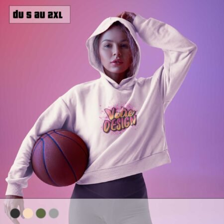 sweat crop top court femme personnalise