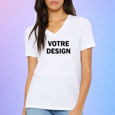 t shirt col v femme personnalisé