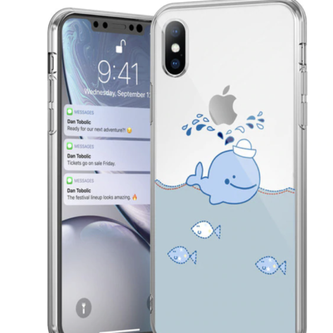 Coque iPhone silicone transparente Illusion pomme d'Apple Créer Son T Shirt coque iphone baleine pomme apple