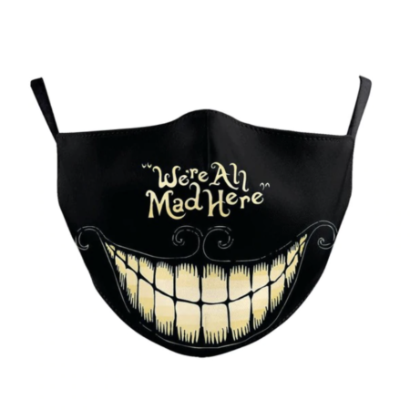 Masque Chat Cheshire Alice au pays des merveilles Tim Burton – Masque tissu lavable