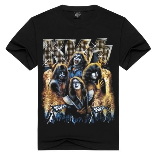 T-shirt KISS Rock Impression 3D pour homme