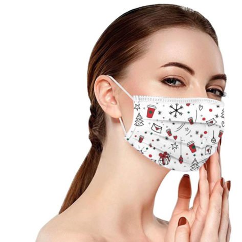 Masques jetables Noël imprimés - Lot de 50 Créer Son T Shirt masques-noel-jetables-pas-cher