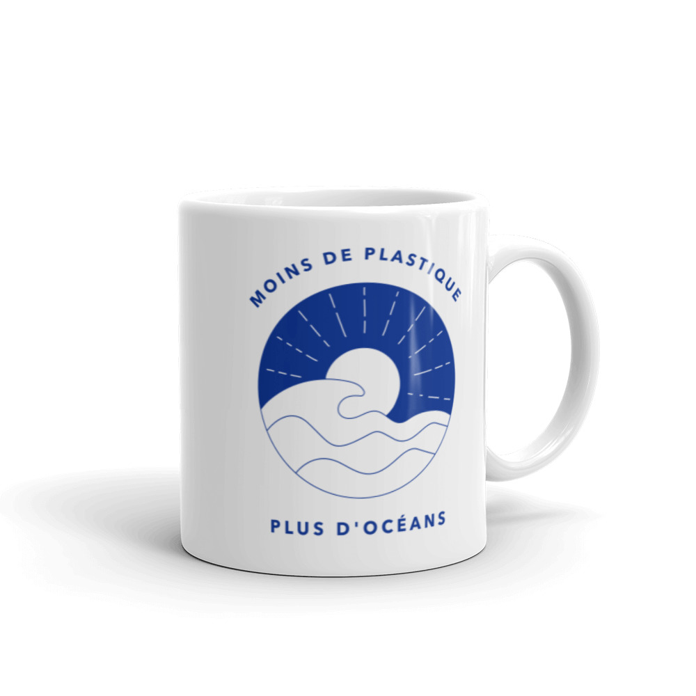 Mug Ecolo Moins de plastique Plus d'océan - Créer Son T-shirt