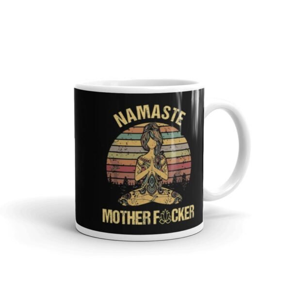 Mug Namaste Mother fucker Blanc Brillant