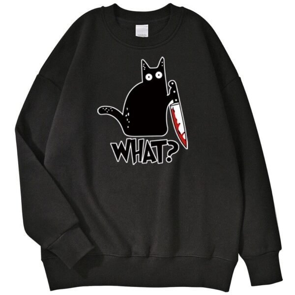 Sweat Chat Noir Couteau Ensanglanté Humour
