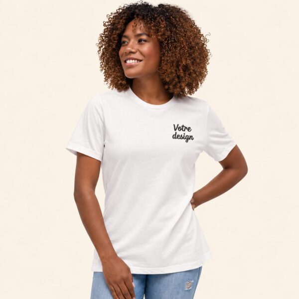 Tee shirt brodé femme personnalisé Coupe Décontractée
