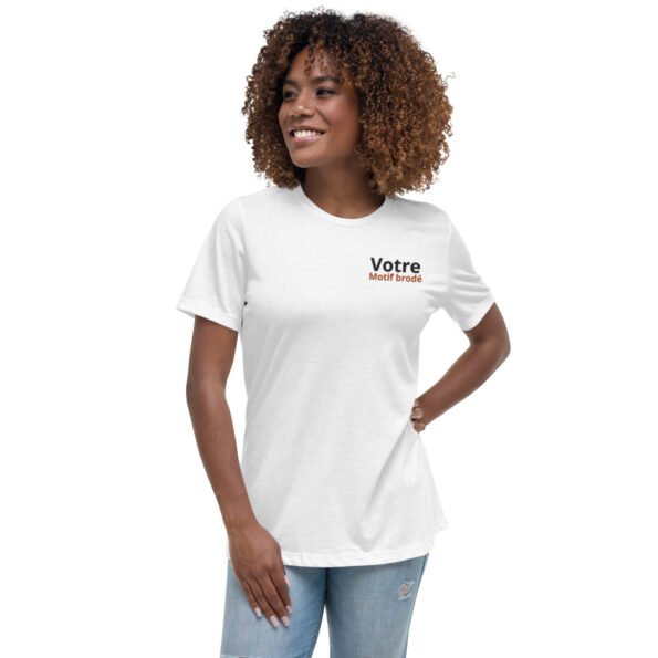 T-shirt Femme brodé personnalisé Coupe Décontractée