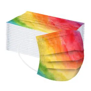 Masques jetables colorés arc en ciel pour enfant (100) Masques jetables imprimés colorés arc en ciel pour enfant