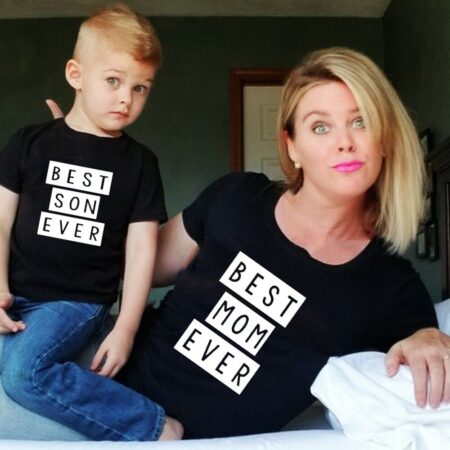 T-shirt imprimé mère et fils