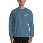 sweat personnalise brode unisexe a col rond bleu