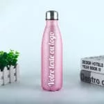 Bouteille isotherme personnalisable – Rose pailleté
