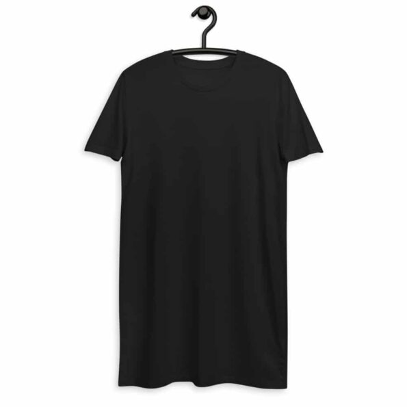 organic cotton t shirt dress black front 60f9511e954ac