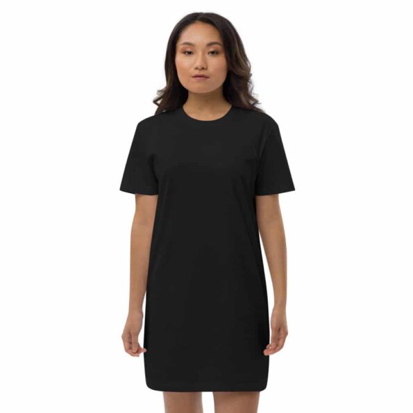 organic cotton t shirt dress black front 60f9511e9580f