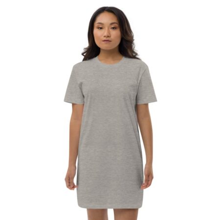 organic cotton t shirt dress heather grey front 60f950ec966ff