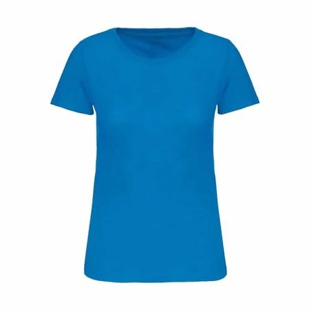 t shirt bio personnalisé femme col rond 150 bleu tropique