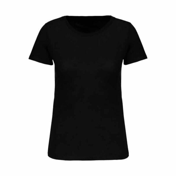 t shirt bio personnalisé femme col rond noir