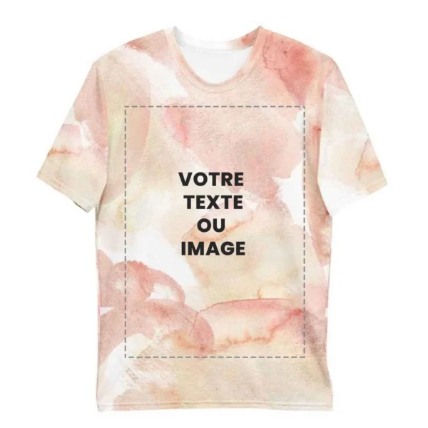 T-shirt personnalisé Full print - Aquarelle Peche All Over - Votre photo ou texte