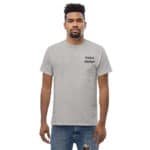 T-shirt personnalisé brodé Homme Coton épais – Gris chiné