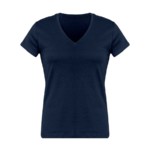 T-shirt femme col V personnalisé Bleu Marine
