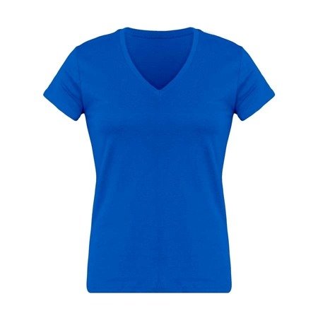 T-shirt femme col V personnalisé Bleu Royal