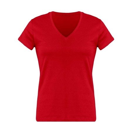 t shirt femme col v personnalise rouge 1