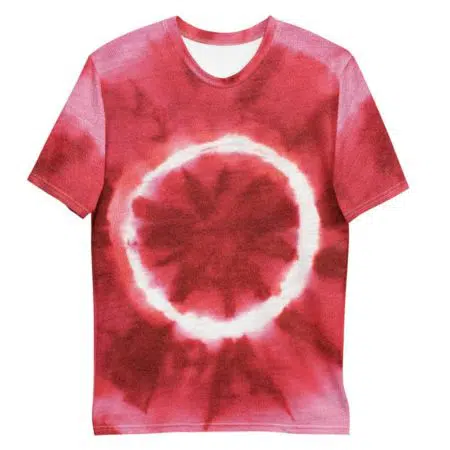 t shirt tie and dye rouge all over personnalisable