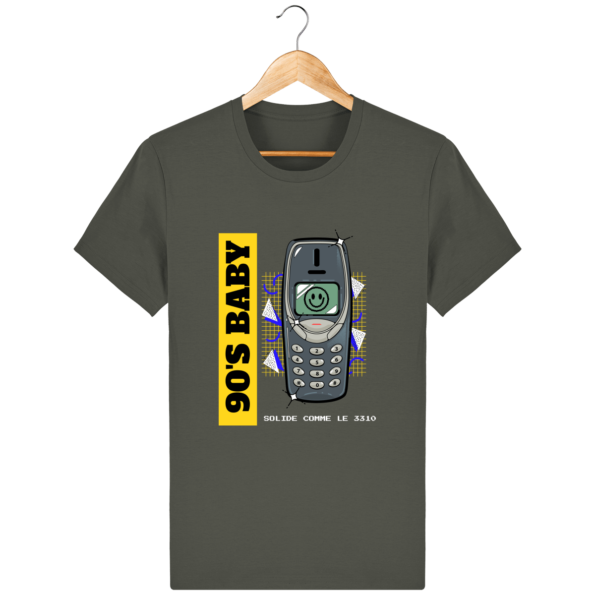 T-shirt 90s Solide comme un 3310 – Khaki – Face