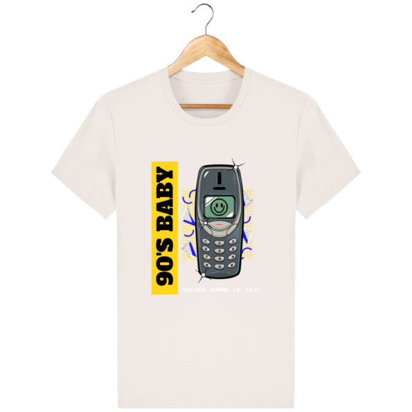T-shirt 90s Solide comme un 3310 – Vintage White – Face