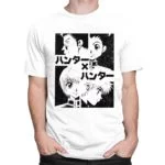 T shirt manches courtes et col rond pour homme 100 coton dessin anim japonais Hunter X