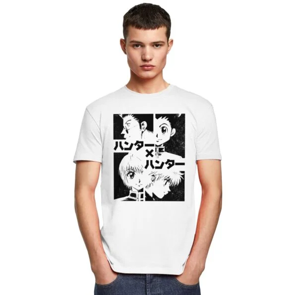 T shirt manches courtes et col rond pour homme 100 coton dessin anim japonais Hunter X 4