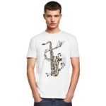 T shirt manches courtes pour hommes classique et la mode pour amoureux de Saxophone cadeau d