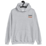 sweat a capuche personnalise brode gris