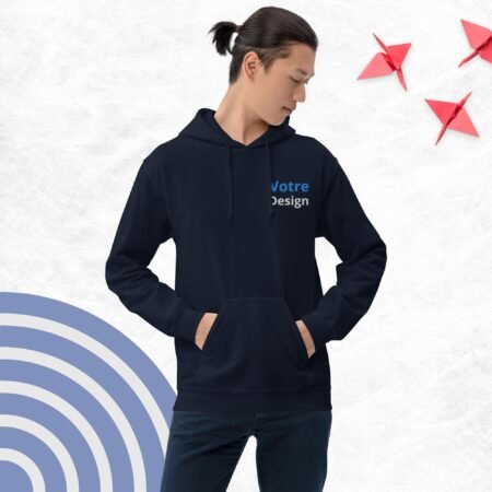 Sweat à capuche personnalisé brodé – Bleu marine 🪡