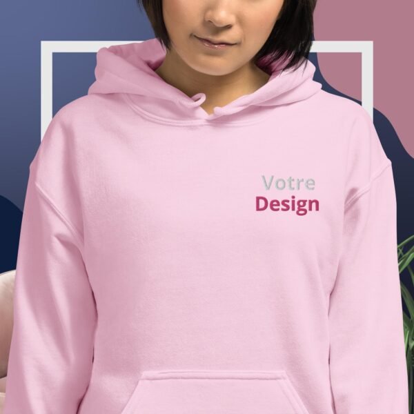 Sweat à capuche personnalisé brodé – Rose 🪡