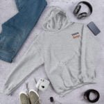 sweat a capuche personnalise brode gris