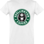 Tee Shirt Jack Skellington Starbucks Coffee – White – Face