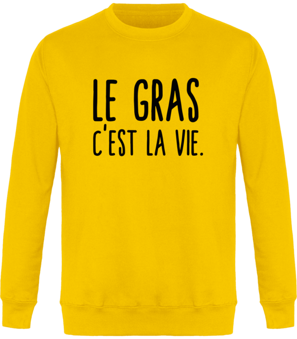 Sweat Le Gras c’est la Vie – KARIBAN Yellow – Face