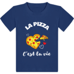 T-shirt Enfant La pizza c’est la vie – Red – Face