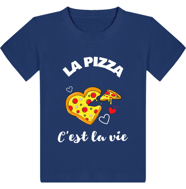 T-shirt Enfant La pizza c’est la vie – Royal Blue – Face