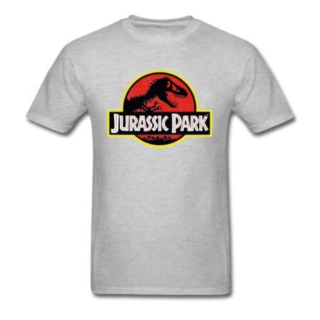 T shirt en coton noir pour homme estival et la mode avec lettres imprim es Jurassic 1