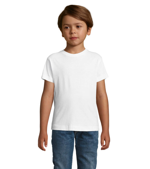 t shirt enfant personnalise blanc col rond 100 coton 150 g m²