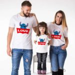 T-shirt assorti Famille Stitch Love Disney
