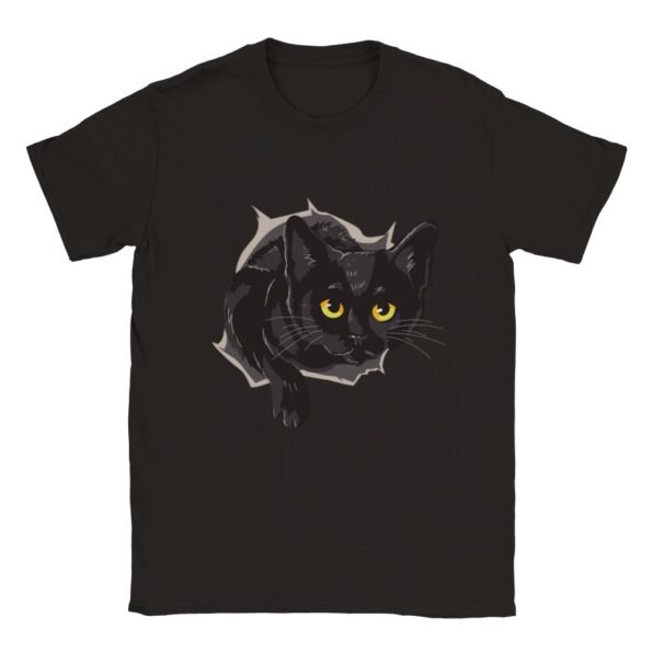 T-shirt Chat noir sortant du tee shirt