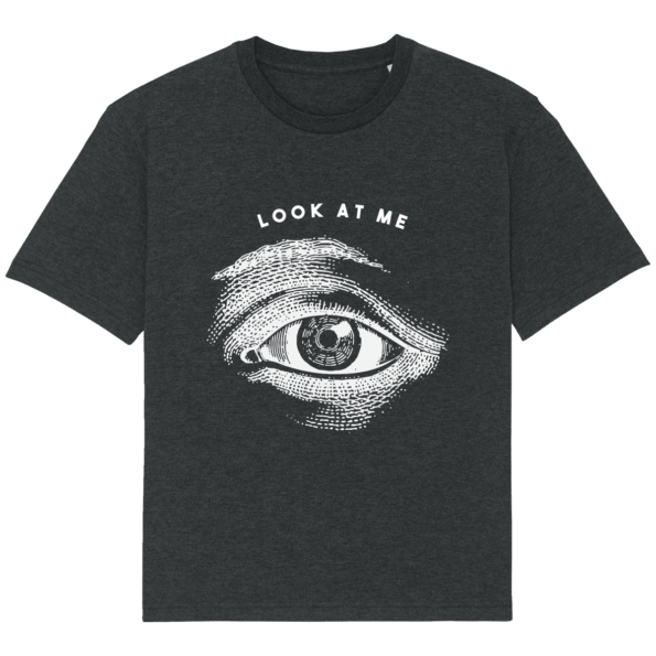 T-shirt Look At Me Ample Unisexe Stanley FUSER – Dark Heather Grey – Face