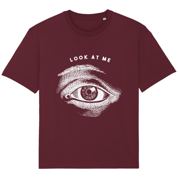 T-shirt Look At Me Ample Unisexe Stanley FUSER – Burgundy – Face