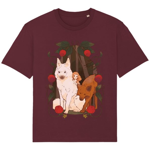T-shirt Conte Féérique Loups – Burgundy – Face