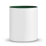 Mug Loving Yourself Céramique Bicolore – VERT FONCÉ – Profil gauche