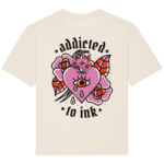 T-shirt Old School Tattoo Addicted to ink  – Heather Grey – Face